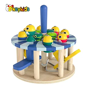 Customize preschool educational wooden fish catching toy for children W01A550
